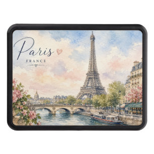 Paris France Eiffel Tower river seine Hitch Cover