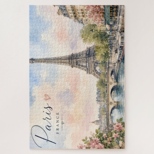 Paris France Eiffel Tower river seine  Jigsaw Puzzle (Vertical)