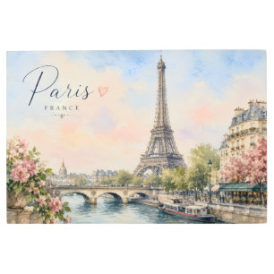 Paris France Eiffel Tower river seine  Metal Print