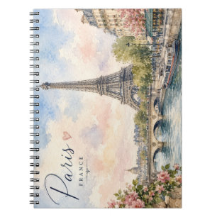 Paris France Eiffel Tower river seine Notebook