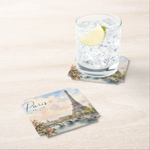Paris France Eiffel Tower river seine Paper Coaster