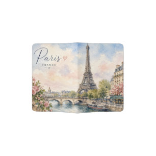 Paris France Eiffel Tower river seine Passport Holder