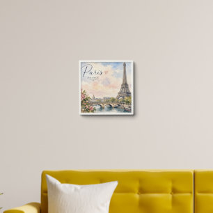 Paris France Eiffel Tower river seine Peel And Stick Photo Tile