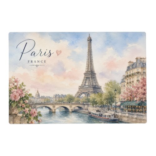 Paris France Eiffel Tower river seine  Placemat