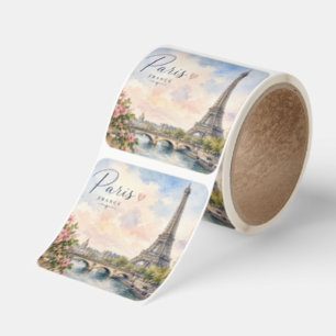 Paris France Eiffel Tower river seine  Square Sticker