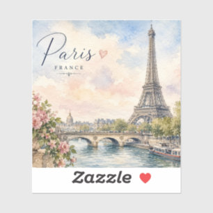 Paris France Eiffel Tower river seine Sticker
