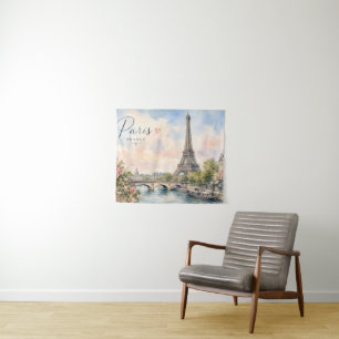 Paris France Eiffel Tower river seine Tapestry