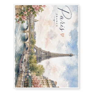 Paris France Eiffel Tower river seine Temporary Tattoos
