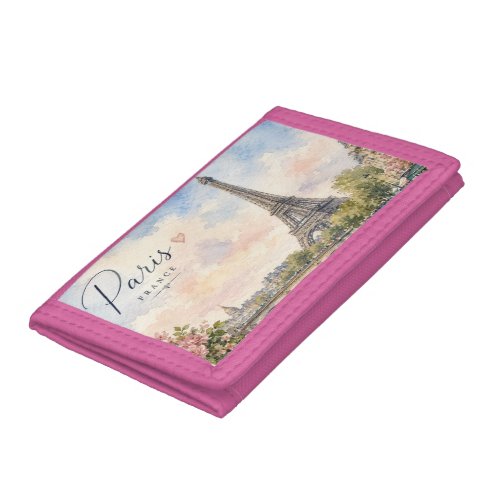 Paris France Eiffel Tower river seine  Trifold Wallet