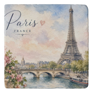 Paris France Eiffel Tower river seine Trivet