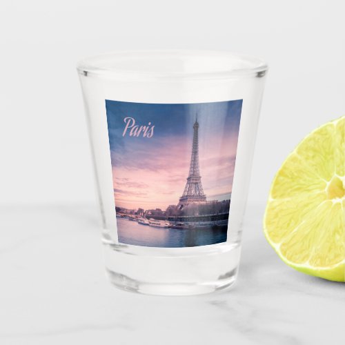 Paris France eiffel tower Shot Glass