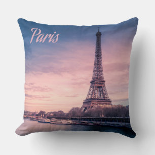 Paris France eiffel tower Throw Pillow