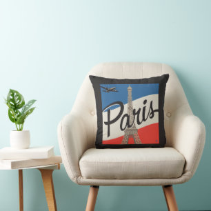 Paris France Eiffel Tower Throw Pillow