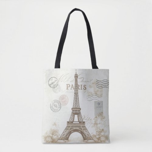 Paris France Eiffel Tower  Tote Bag