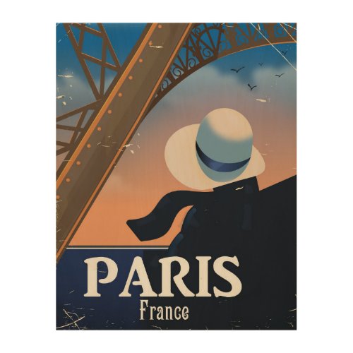 Paris France Eiffel tower travel poster