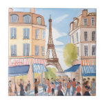 Paris France Eiffel Tower | Watercolor French Ceramic Tile<br><div class="desc">Paris France Eiffel Tower | Watercolor Travel French Ceramic Tile</div>