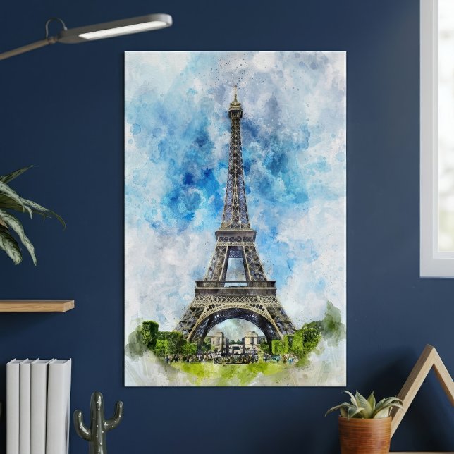 Paris France Eiffel Tower Watercolor Poster (Paris France Eiffel Tower Watercolor. Poster)