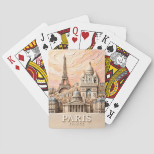  Paris France Europe Modern Pastel Textured Travel Poker Cards