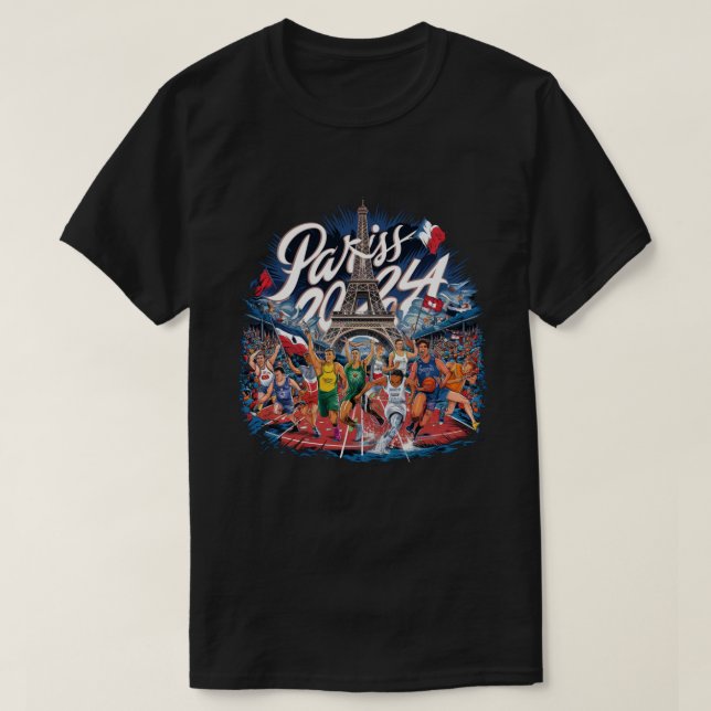 Paris France Flag Eiffel Tower French Souvenir Tra T-Shirt (Design Front)