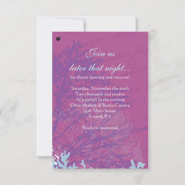 PARIS FRANCE FRENCH Bar Bat Mitzvah Reception Card (Front)