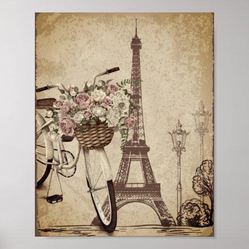 Paris France French Eiffel Tower Poster