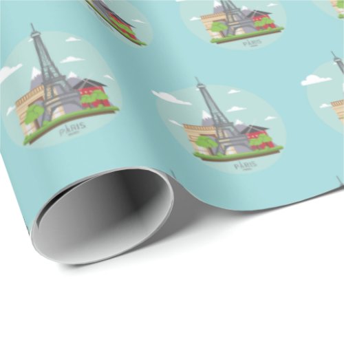 Paris France Gift Wrapping Paper French Theme