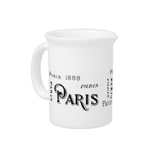 Paris France Gifts and Souvenirs Beverage Pitcher