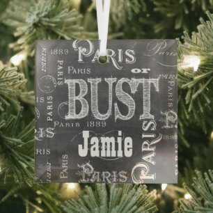 Paris France Gifts and Souvenirs Glass Ornament