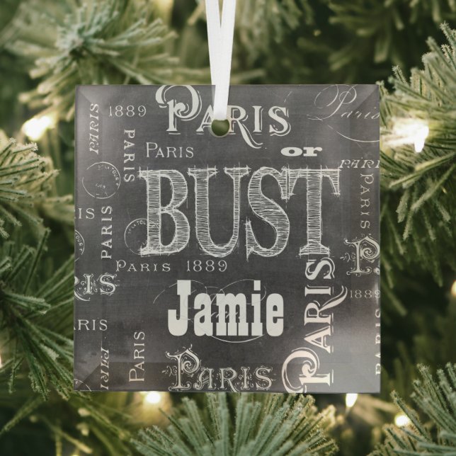 Paris France Gifts and Souvenirs Glass Ornament (Insitu)