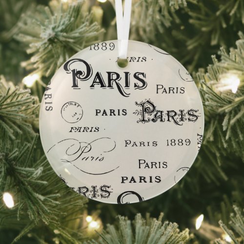 Paris France Gifts and Souvenirs Glass Ornament