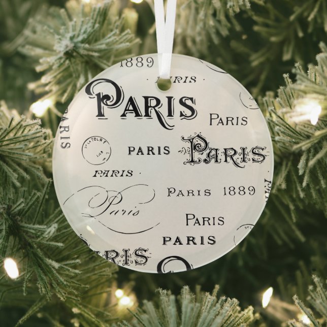 Paris France Gifts and Souvenirs Glass Ornament (Insitu)