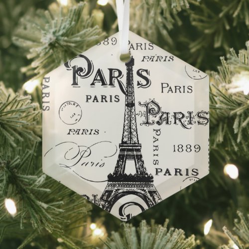 Paris France Gifts and Souvenirs Glass Ornament