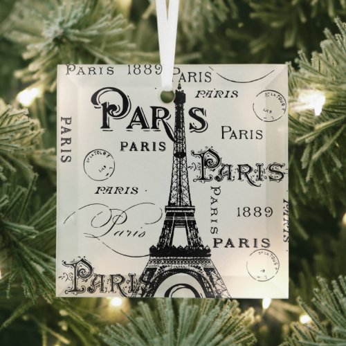 Paris France Gifts and Souvenirs Glass Ornament