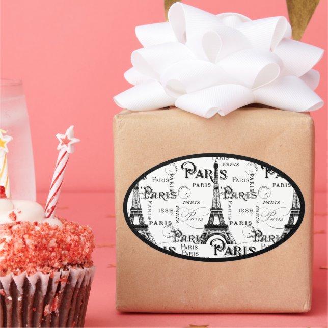 Paris France Gifts and Souvenirs Oval Sticker (Party)