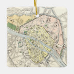 [ Thumbnail: Paris, France: Historical, Vintage Map Ceramic Ornament ]