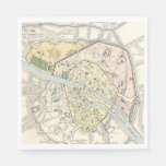 [ Thumbnail: Paris, France: Historical, Vintage Map Napkin ]