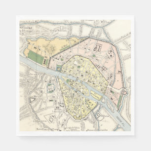 Paris, France: Historical, Vintage Map Napkins