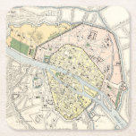[ Thumbnail: Paris, France: Historical, Vintage Map Paper Coaster ]