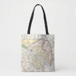 [ Thumbnail: Paris, France: Historical, Vintage Map Tote Bag ]