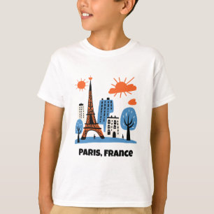 Paris France Kids Europe Vacation Souvenir Boys Gi T-Shirt