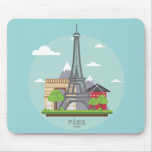 Paris France Landmarks Eiffel Tower Mouse Pad