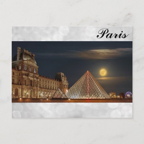 Paris France Louvre Museum Pyramid Photo Postcard