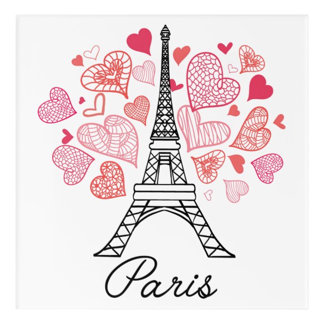 Paris, France Love Acrylic Print (Front)