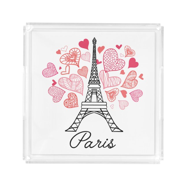 Paris, France Love Acrylic Tray (Front)