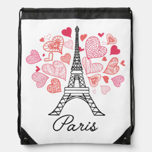 Paris, France Love Drawstring Bag