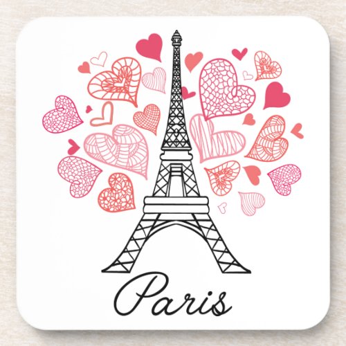 Paris France Love Drink Coaster