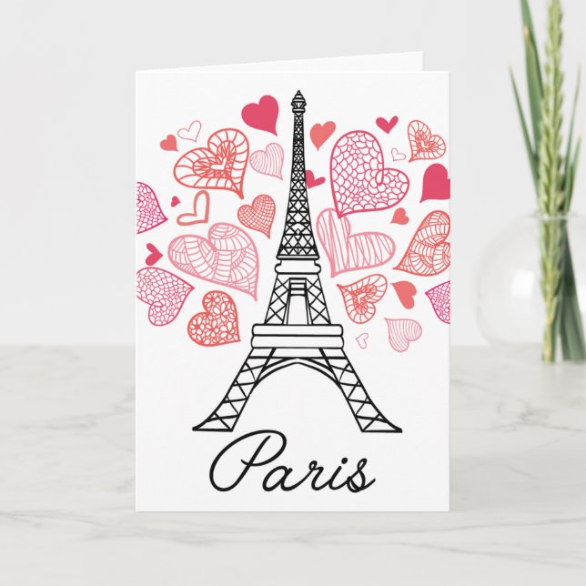 Paris, France Love Holiday Card (Front)