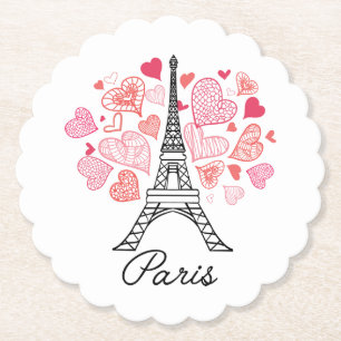 Paris, France Love Paper Coaster