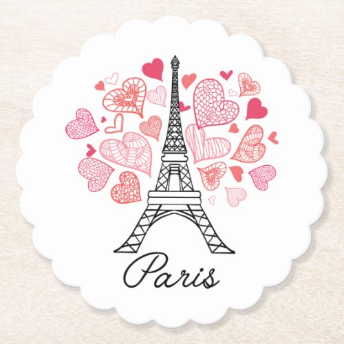 Paris France Love Paper Coaster