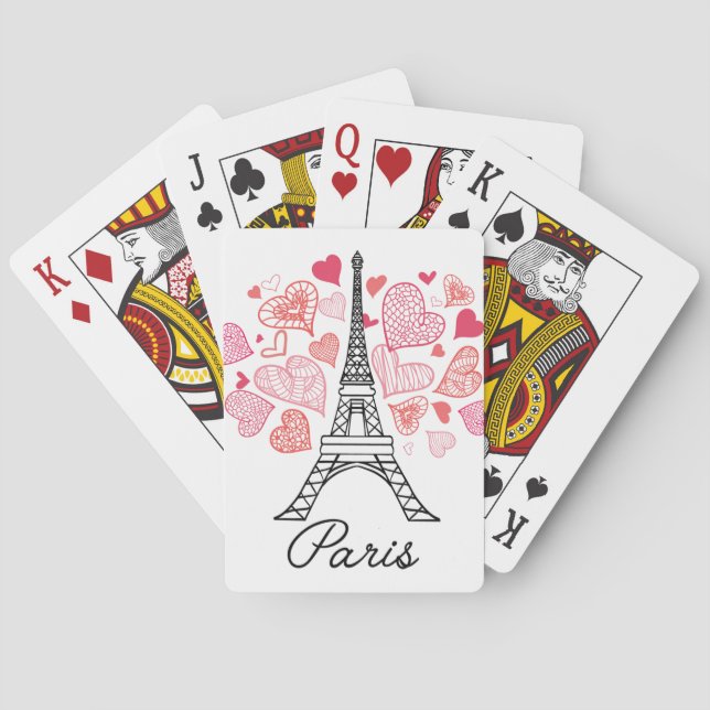 Paris, France Love Poker Cards (Back)